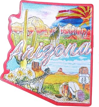Premium Arizona Magnet Souvenir Gift, Collectible State Magnetic Decoration for Refrigerator, 2.5 Inches
