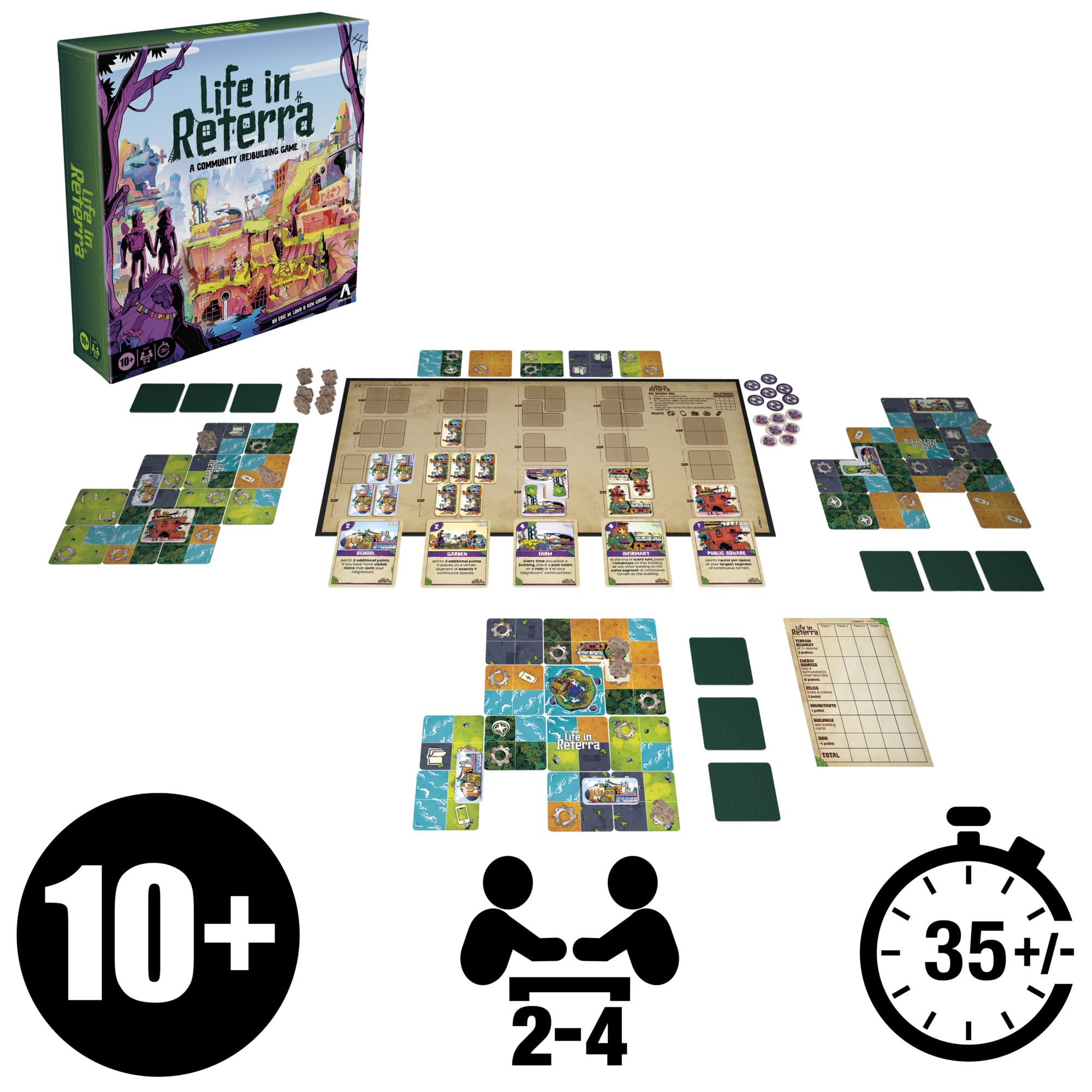 Life In Reterra Strategy Board Game, Tile-Laying Spatial Puzzle with Wooden Pieces & Premium Storage - Image 2