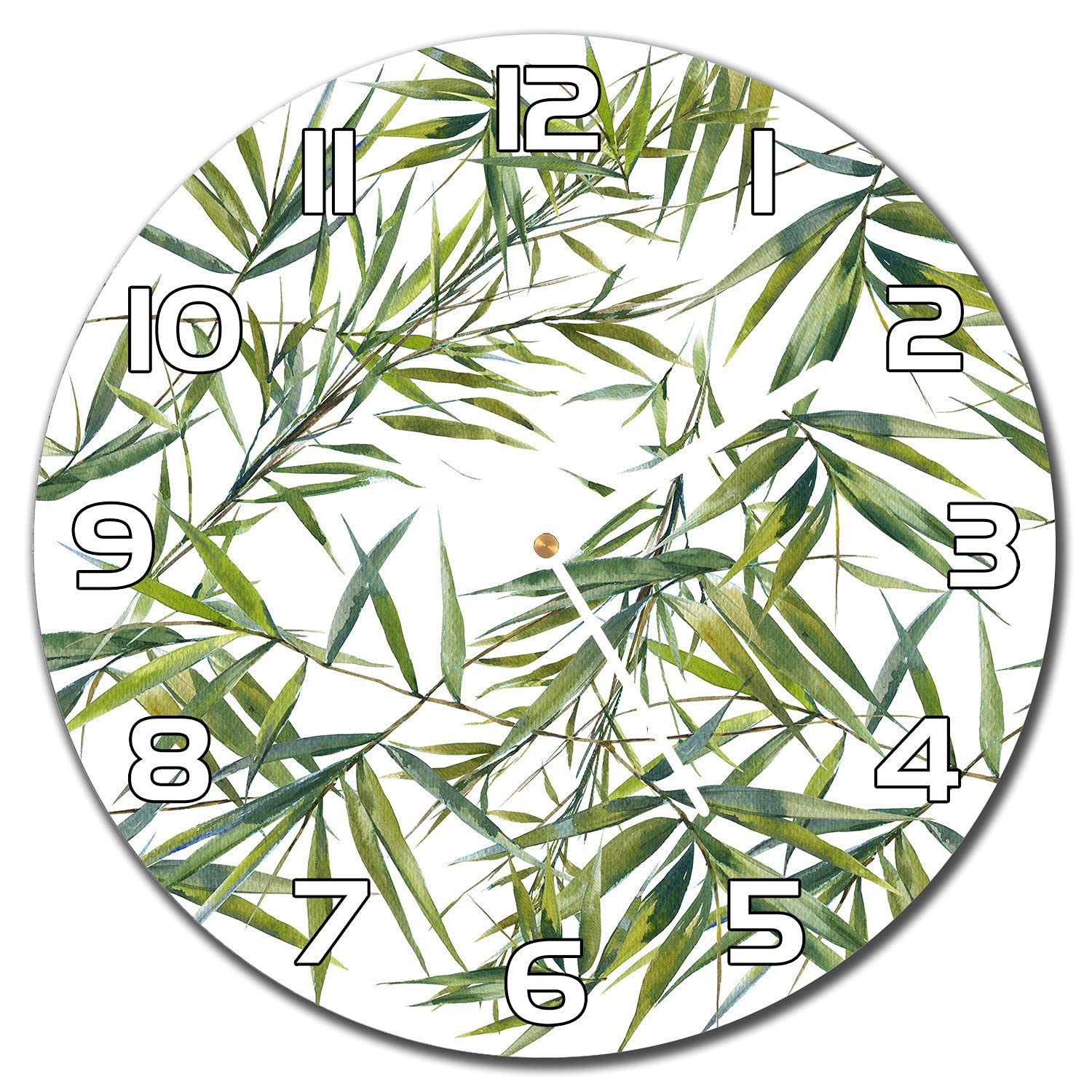 Horloge en verre moderne de 30 cm avec design de fleurs florales pour une décoration murale chic