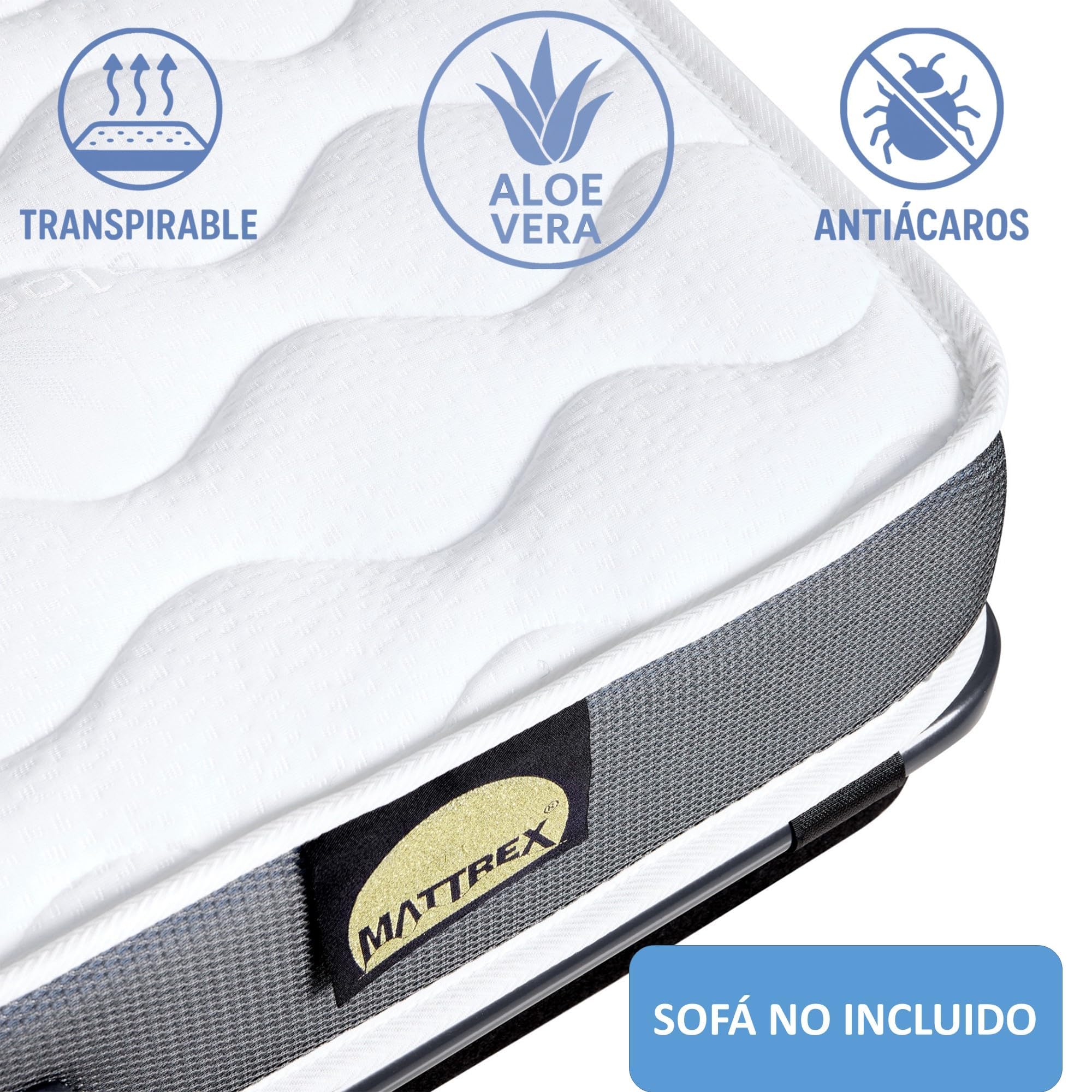 MATTREX | Colchón Sofá Cama 135x180 Sistema Italiano Espuma Alta Densidad y firmeza Media Alta - Colchón Sofa Cama con 12 cm Grosor, Made in Spain Certificado (Sofá NO Incluido)