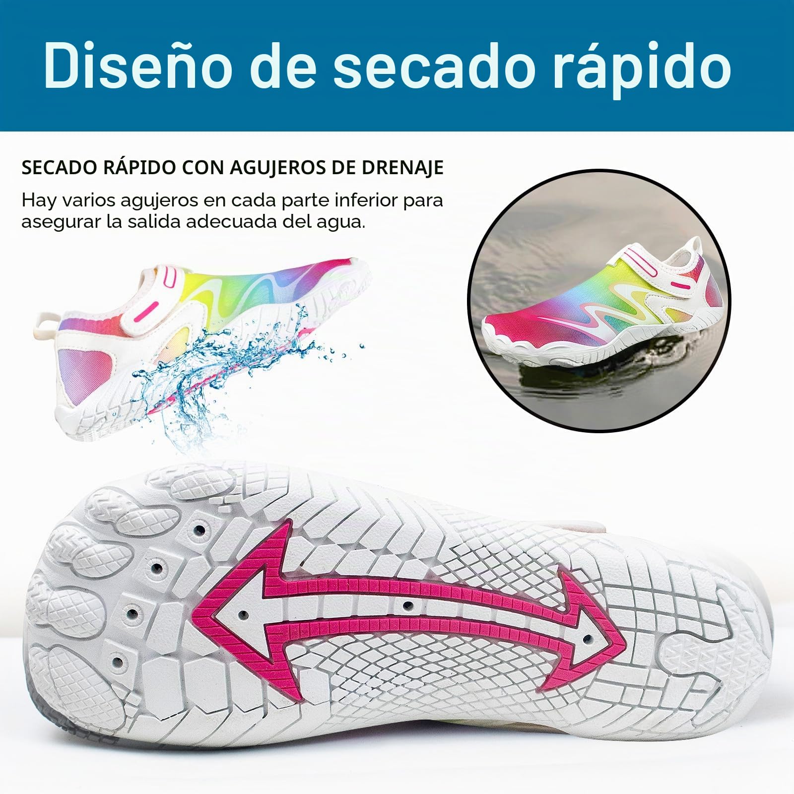 COONE Zapatos de Agua Hombres Mujeres Zapatos de Playa Zapatos de baño de Playa rápidos y Secos Calcetines Aqua Zapatos de Piscina