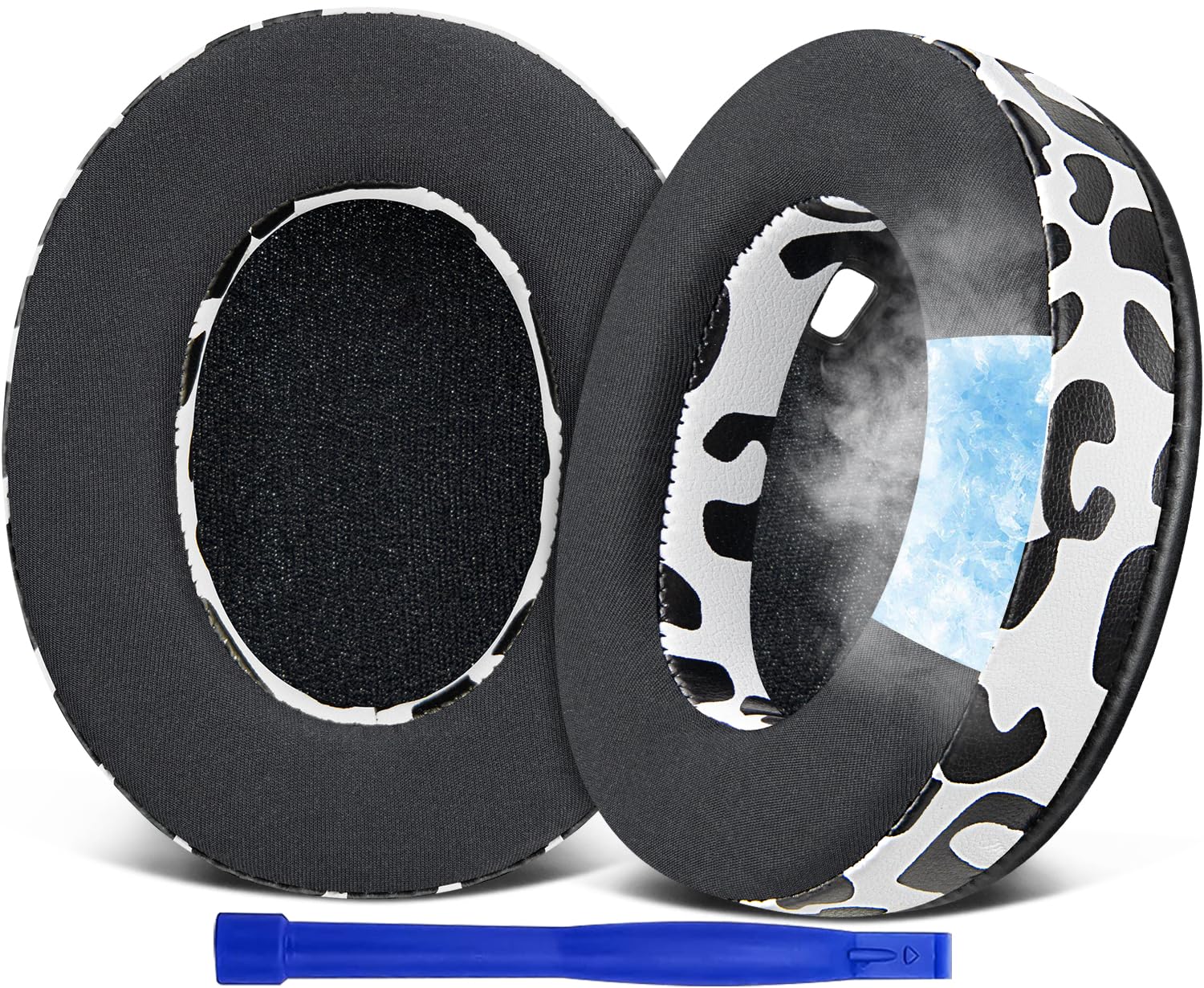 SOULWIT Cooling-Gel Earpads Replacement for Sony WH-1000XM4 (WH1000XM4) Headphones, Ear Pads Cushions with High-Density Noise Isolation Foam, Added Thickness, Without Affecting Sensor - Snow Leopard Snow Leopard-Cooling Gel