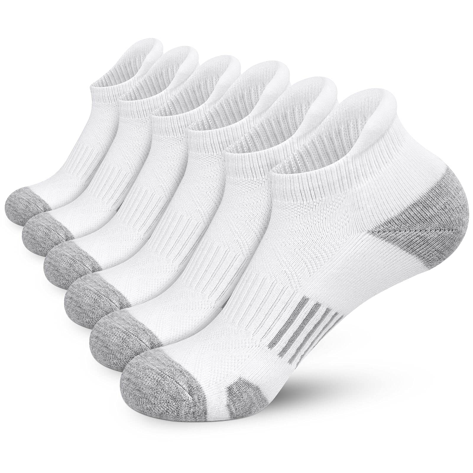 Felicigeely Ankle Athletic Running Socks Low Cut Sports Socks Breathable Cushioned Tab Socks for Men Women 6 Pairs
