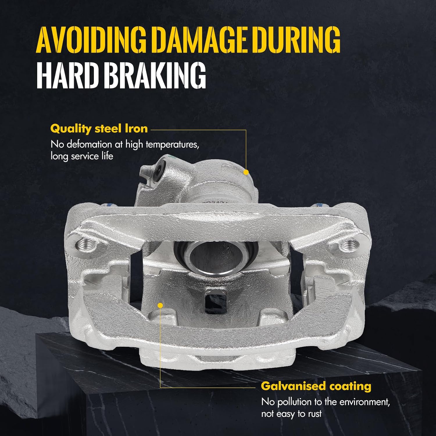 KUSATEC 19B3425 19B3424 Rear Disc Brake Caliper Assembly with Bracket fit for Subaru Forester 2009-2013,Impreza 2008-2014,WRX 2015-2021; Both Left and Right side