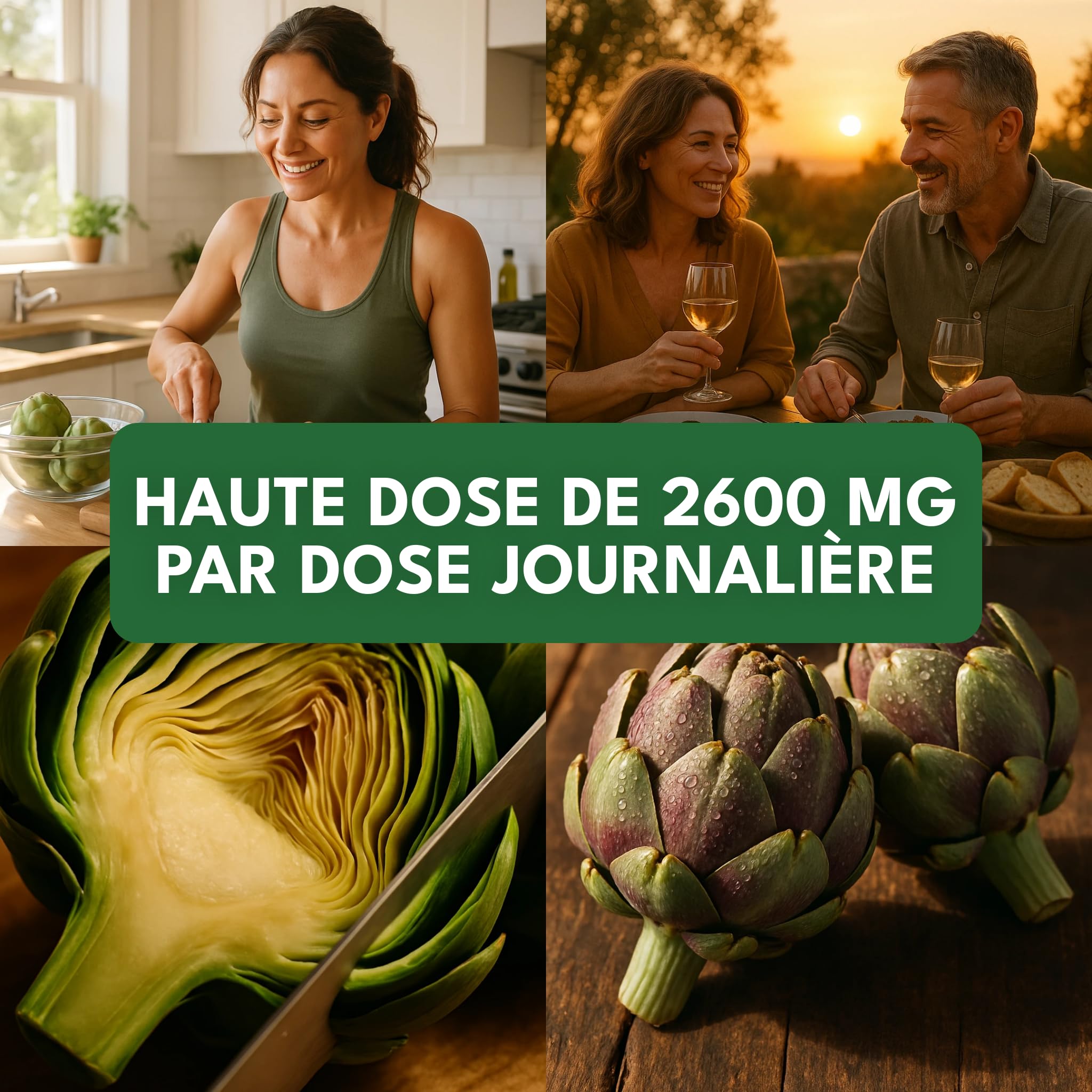 Green Naturals® Extrait d'artichaut - IMPORTANT: Extrait 40:1 (=104.000mg d'artichaut) avec 260mg de cynarine - 240 gélules