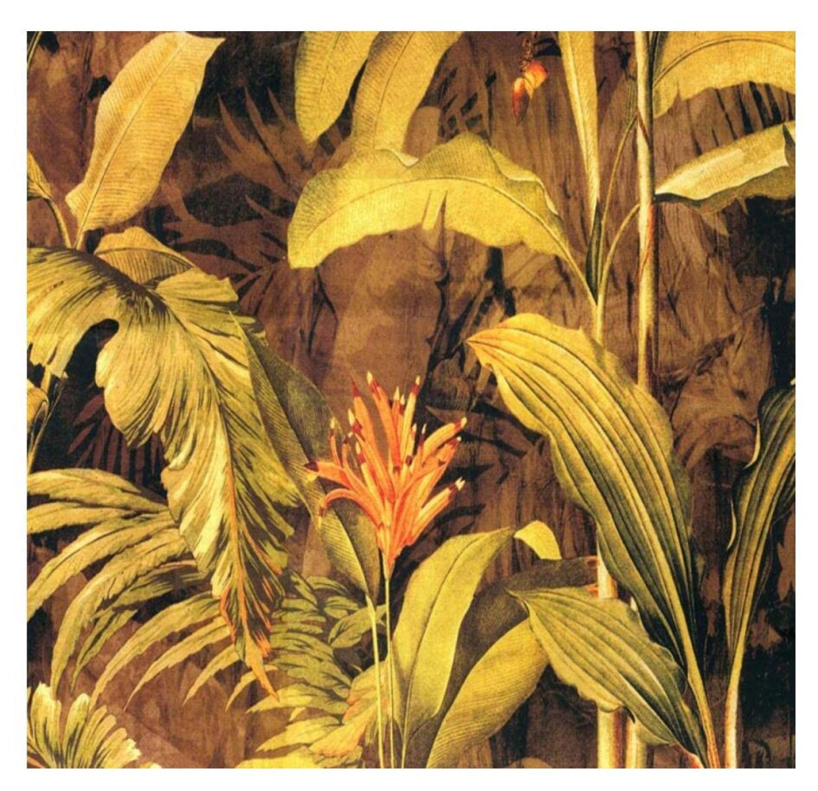 Amazon 不織布壁紙3dアート壁画 ヴィンテージトーンの熱帯植物の葉 居間のソファの背景のためのdiyの壁紙の装飾 430x300cm 壁紙