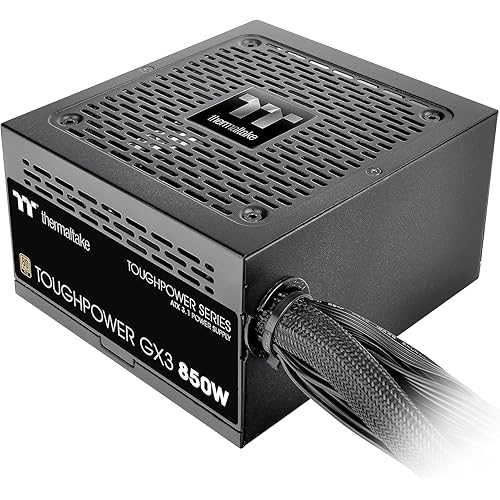 Thermaltake Toughpower GX3 850W; ATX 3.1; Native PCIe 5.1 12V-2x6; Flat Cables; 120mm Fan; 80 Plus Gold Certified; 5 Year Warranty; Black; PS-TPD-0850NNFAGU-3