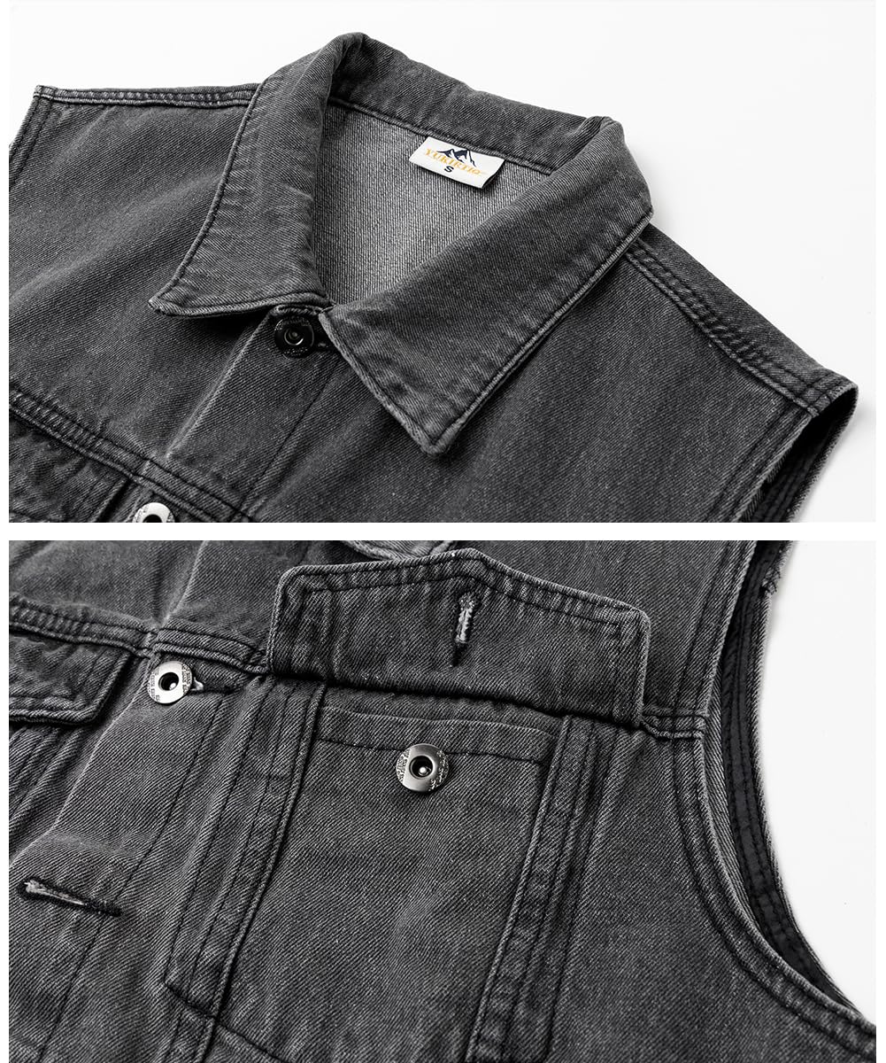 Męska kamizelka dżinsowa w stylu vintage, bez rękawów, kurtka dżinsowa, kowbojski denim, kamizelka, kurtka dla mężczyzn