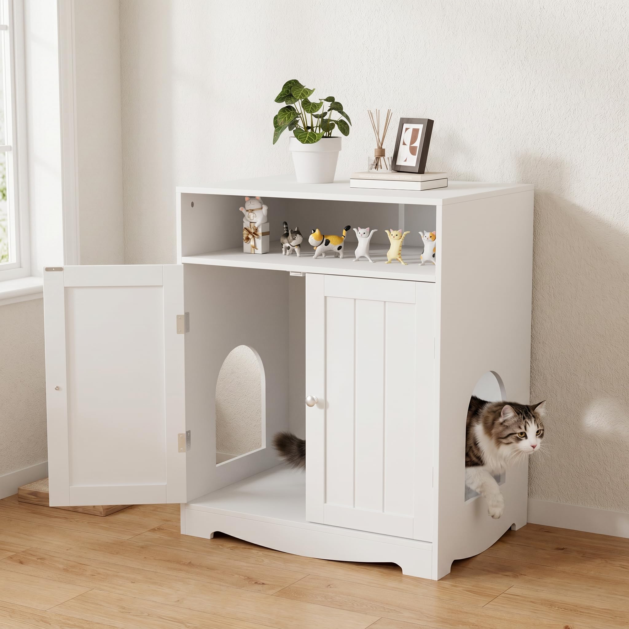 Amazon.co.jp: YOI LIFE 猫トイレカバー 目隠し 木製 大型 猫家具