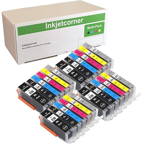 Inkjetcorner Cartuchos de tinta compatibles de repuesto para PGI-270XL CLI-271XL PGI 270 CLI 271 para uso con TS9020 MG7720 TS8020 (paquete de 24)