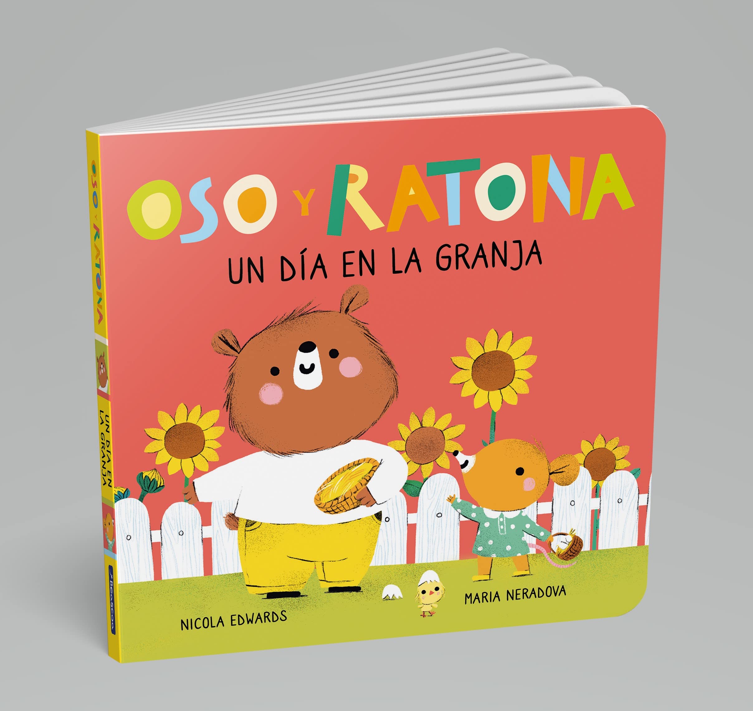 Oso y Ratona - Un día en la granja: Un libro de cartón con pestañas (Pequeñas manitas)