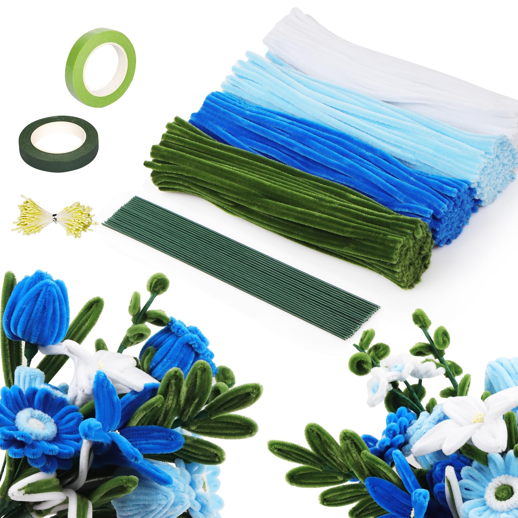 320 Stück Pfeifenreiniger Blumen Set Pipe Cleaner Flower Set