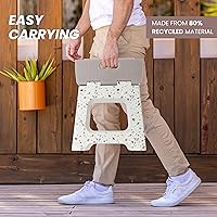 Vista 7 de Vigar Taburete plegable compacto, 10-1/2 pulgadas, ligero, capacidad de 330 libras, antideslizante taburete plegable, cuerpo de terrazo