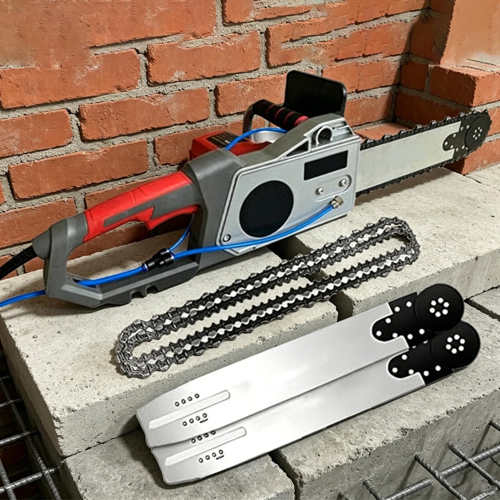 Wall Chaser, Electric Concrete Cutting Saw, 5800/6500w Concrete Chainsaw, with Water Pump & 2 Chains & 2 Guide Bar, for Granite and Reinforced Concrete 350