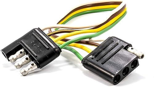 Camco EAZ LIFT 64835 - Conector de remolque de calibre 18 de 12 pulgadas, largo y plano de 4 vías