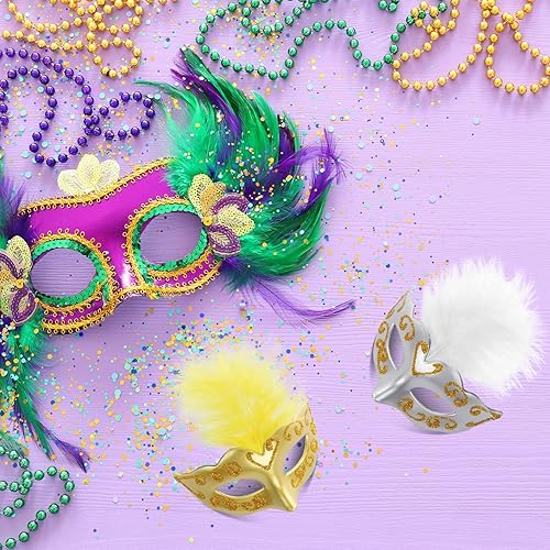 Miniatura 6 de 12 piezas de mini máscaras de Mardi Gras, máscaras pequeñas para máscaras a granel para decoraciones de fiesta de Mardi Gras, disfraces de Mardi Gras