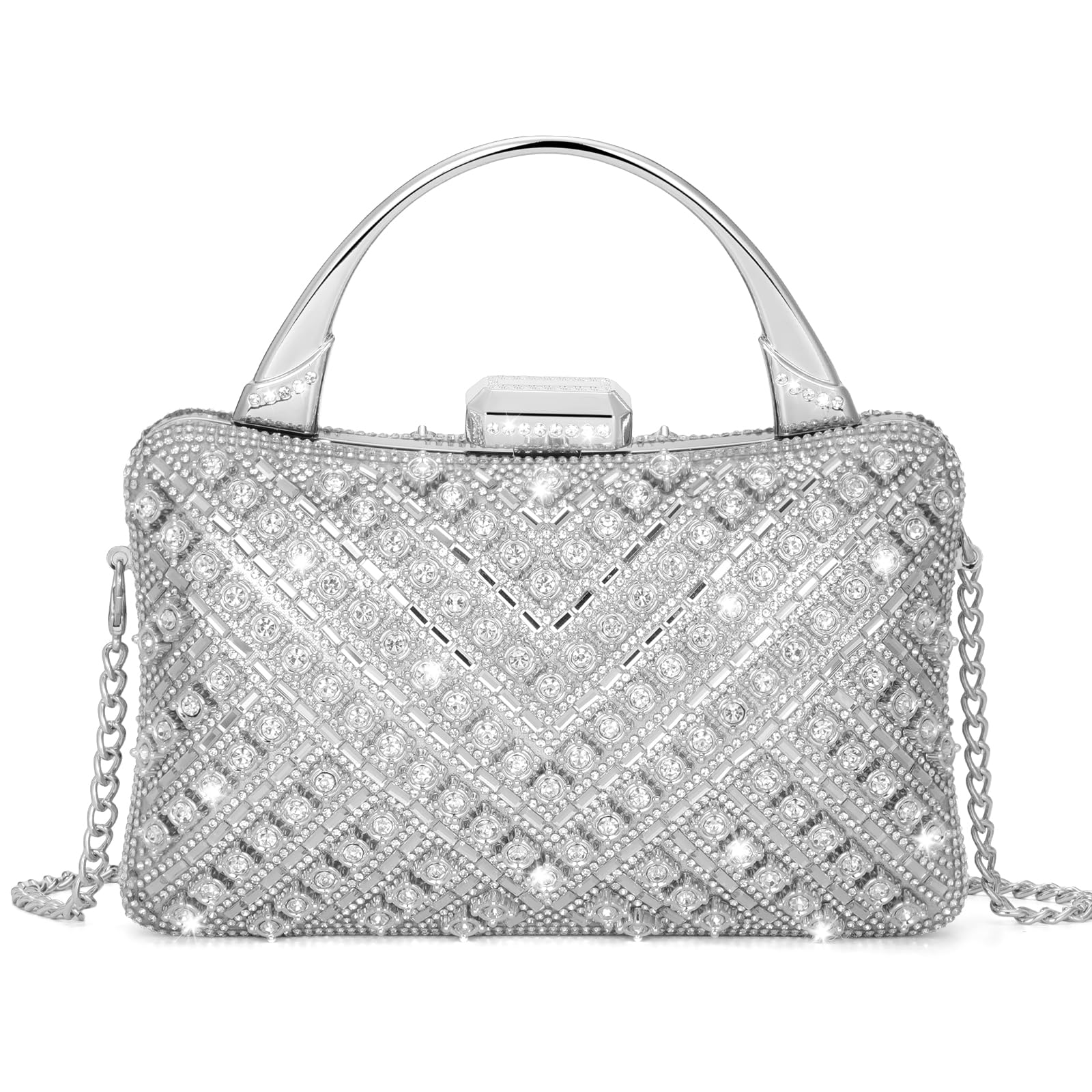 ElsblossionClutch Purses for Women, Formal Evening Bag, Sparkly Rhinestone Purse for Party, Prom, Wedding