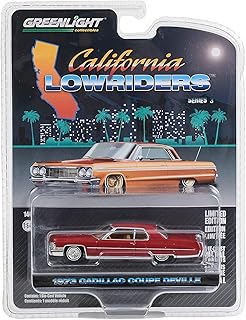 1973 Coupe deVille Lowrider Custom Maroon California Lowriders Series 3 1/64 Diecast Model Car by Greenlight 63040E