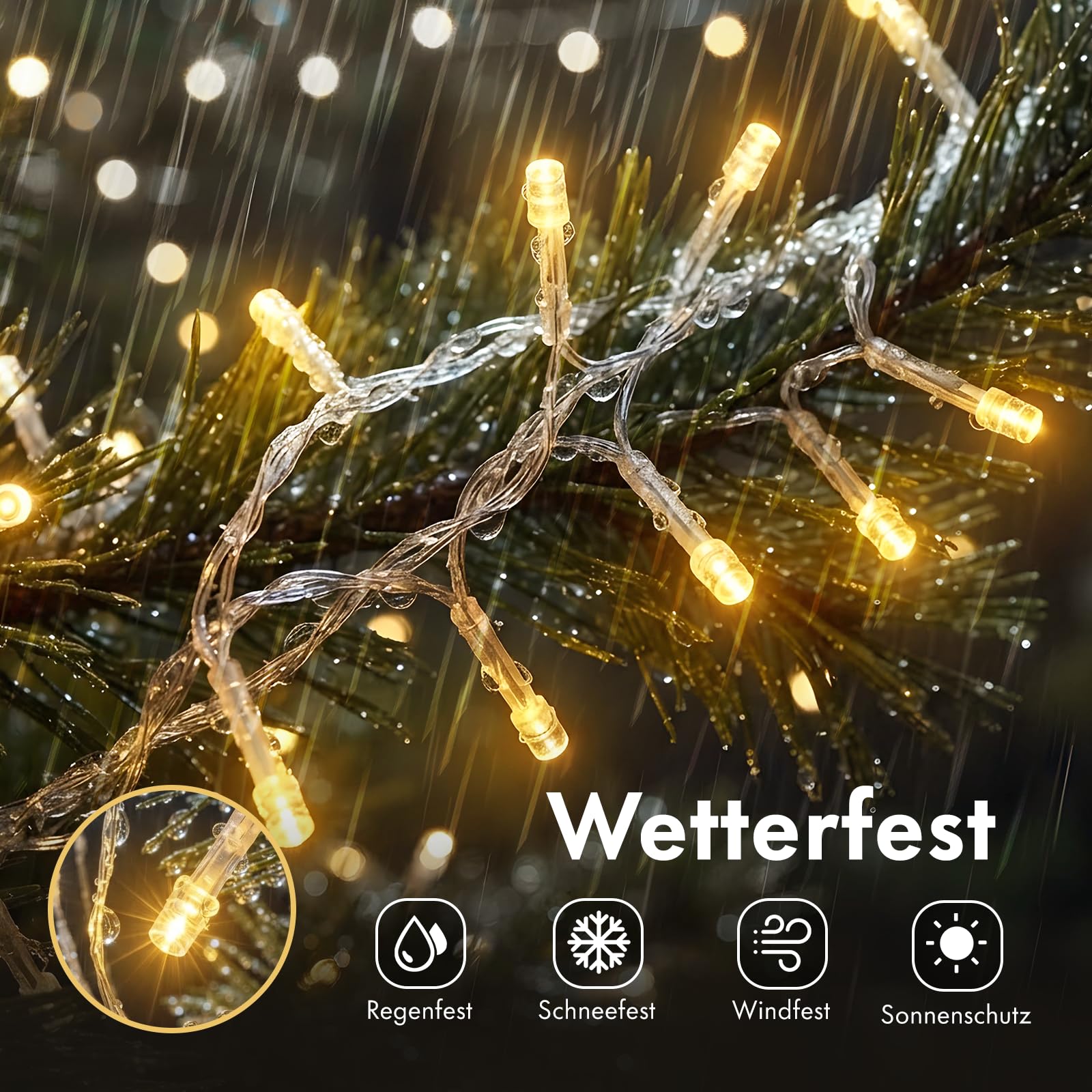 MAGGIFT 20M 1000 LED Cluster Weihnachten Lichterkette mit Fernbedienung