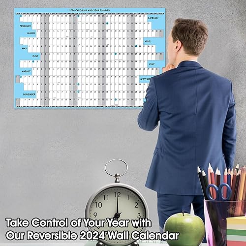 Miniatura 5 de Calendario de pared 2024 grande, planificador de pared anual anual mensual de 12 meses, tamaño 24 x 36 pulgadas