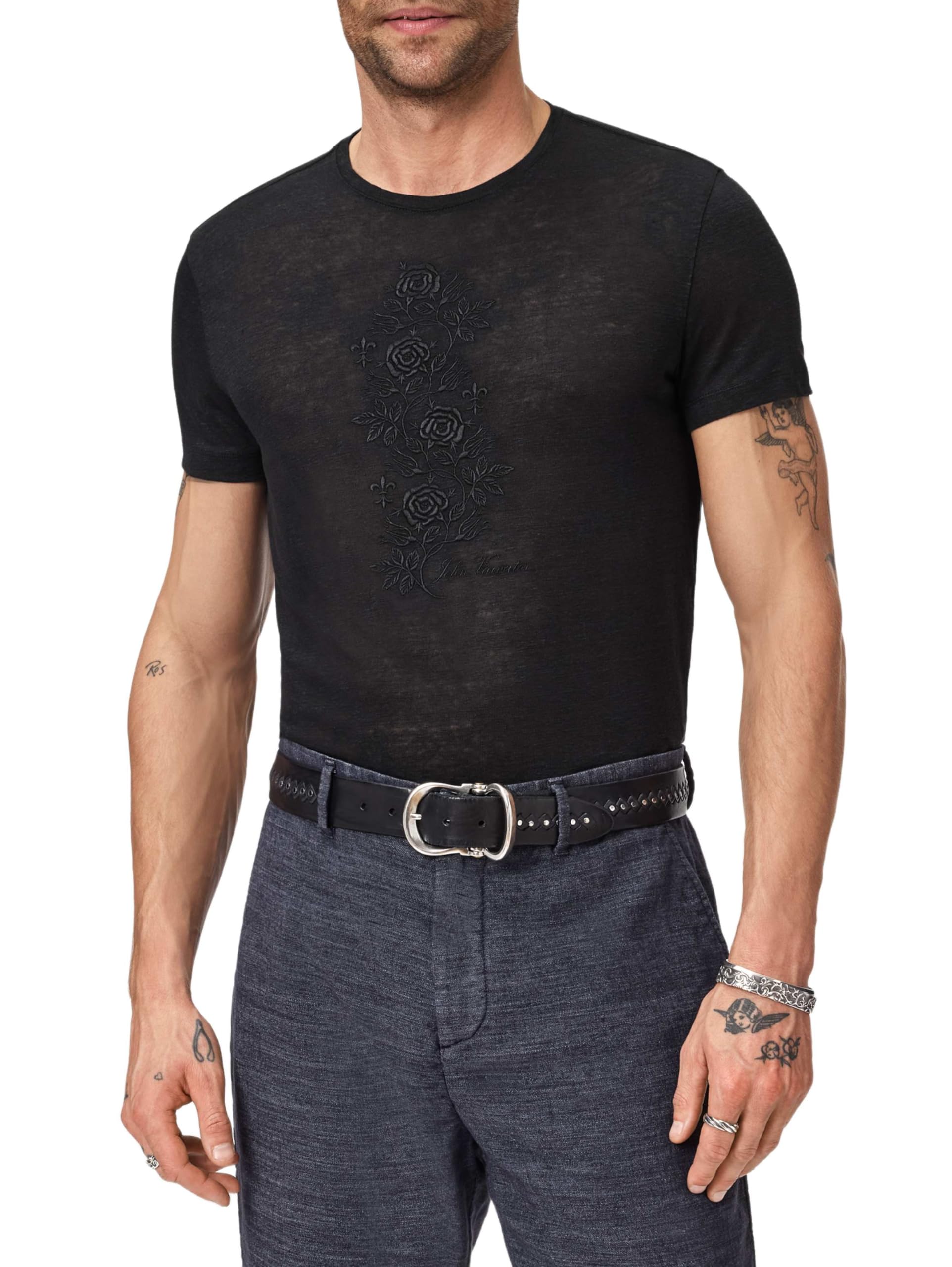 Photo 1 of John Varvatos Rose Vine Graphic T-Shirt Black S