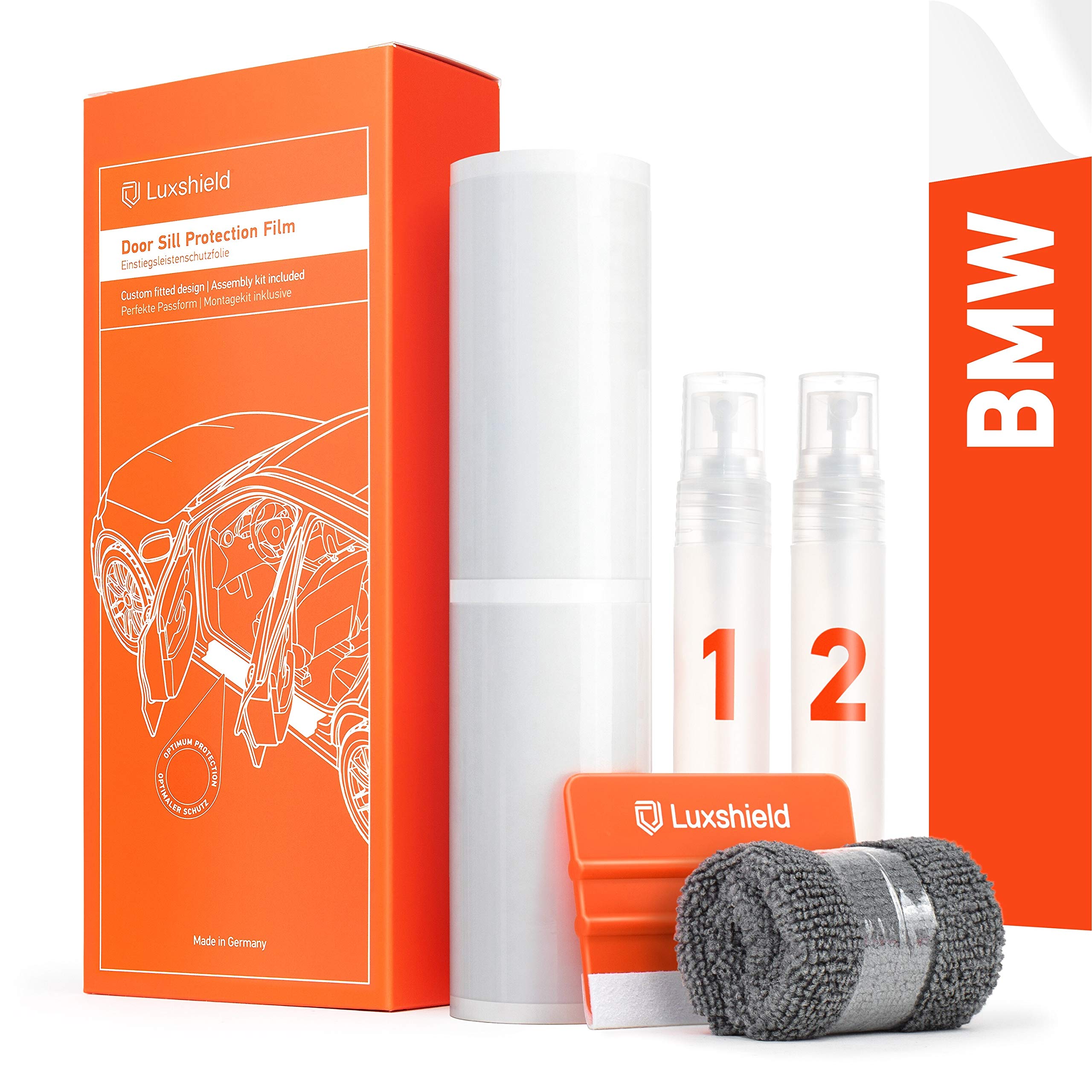 LuxshieldCar Door Sill Protectors for 1 Series 3 (III) F40 I 2019-2024 - Paint Protection Film for Car Kick Plates Panel Covers Clear Transparent