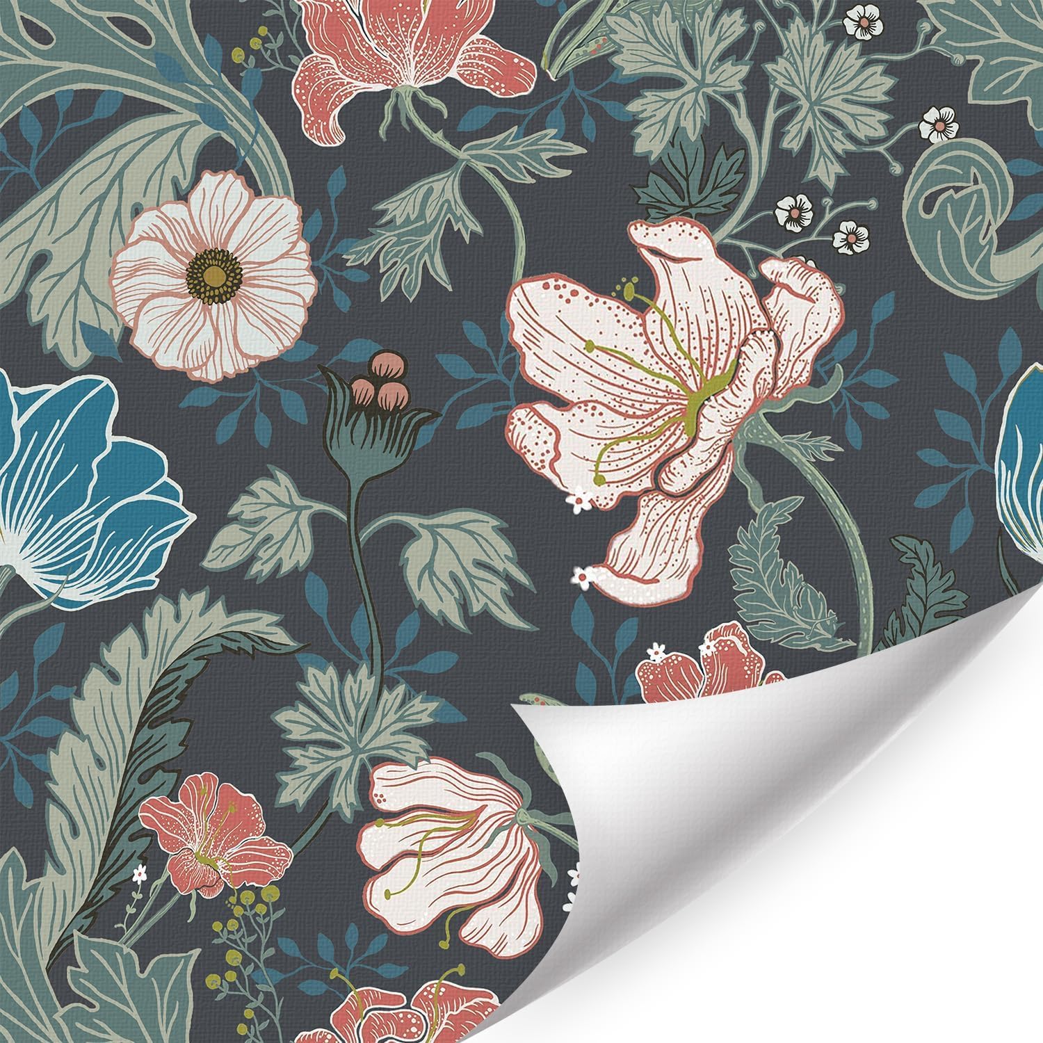 ANHUIB Blumen Tapete Selbstklebende Blätter Pflanzen Tapete 44x300cm Blumentapete für Schrank Fototapete Selbstklebend Floral Wohnzimmer Deko Wasserdicht Möbelfolie Pflanzen Klebefolie Schlafzimmer
