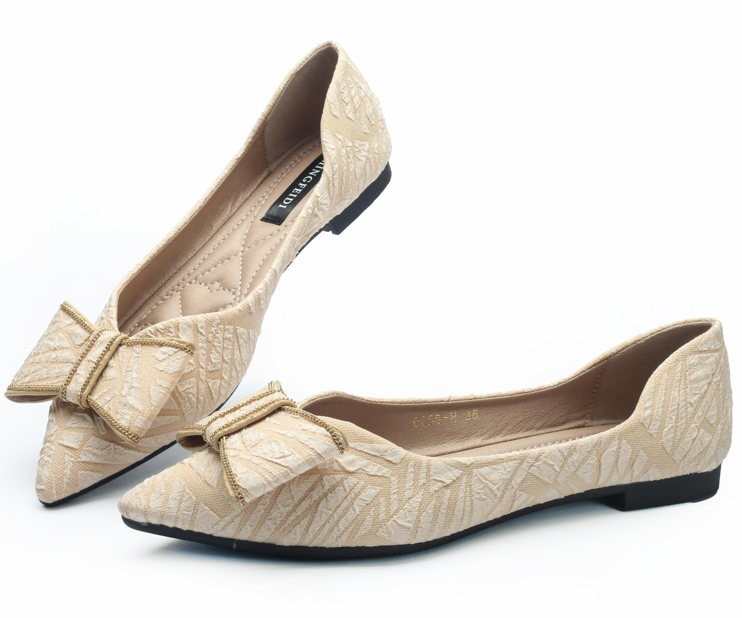 itbieong Flats for Womens Pointed Toe Ballet Flats, Bowknot Ballet Flats, Comfort Pointed Toe Dress Shoes