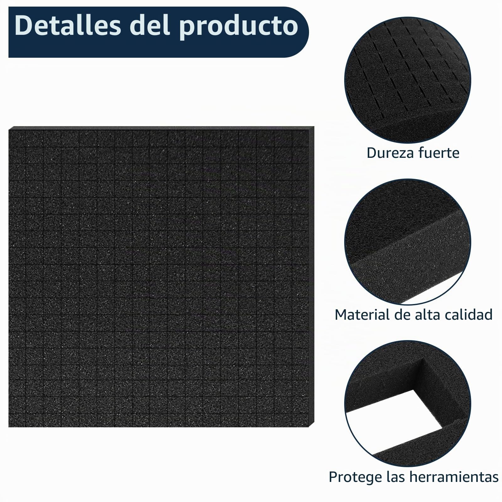 Espuma de rejilla 8 piezas 300x300x10mm 8 piezas 300x300x25mm inserto para maletín protector tableta