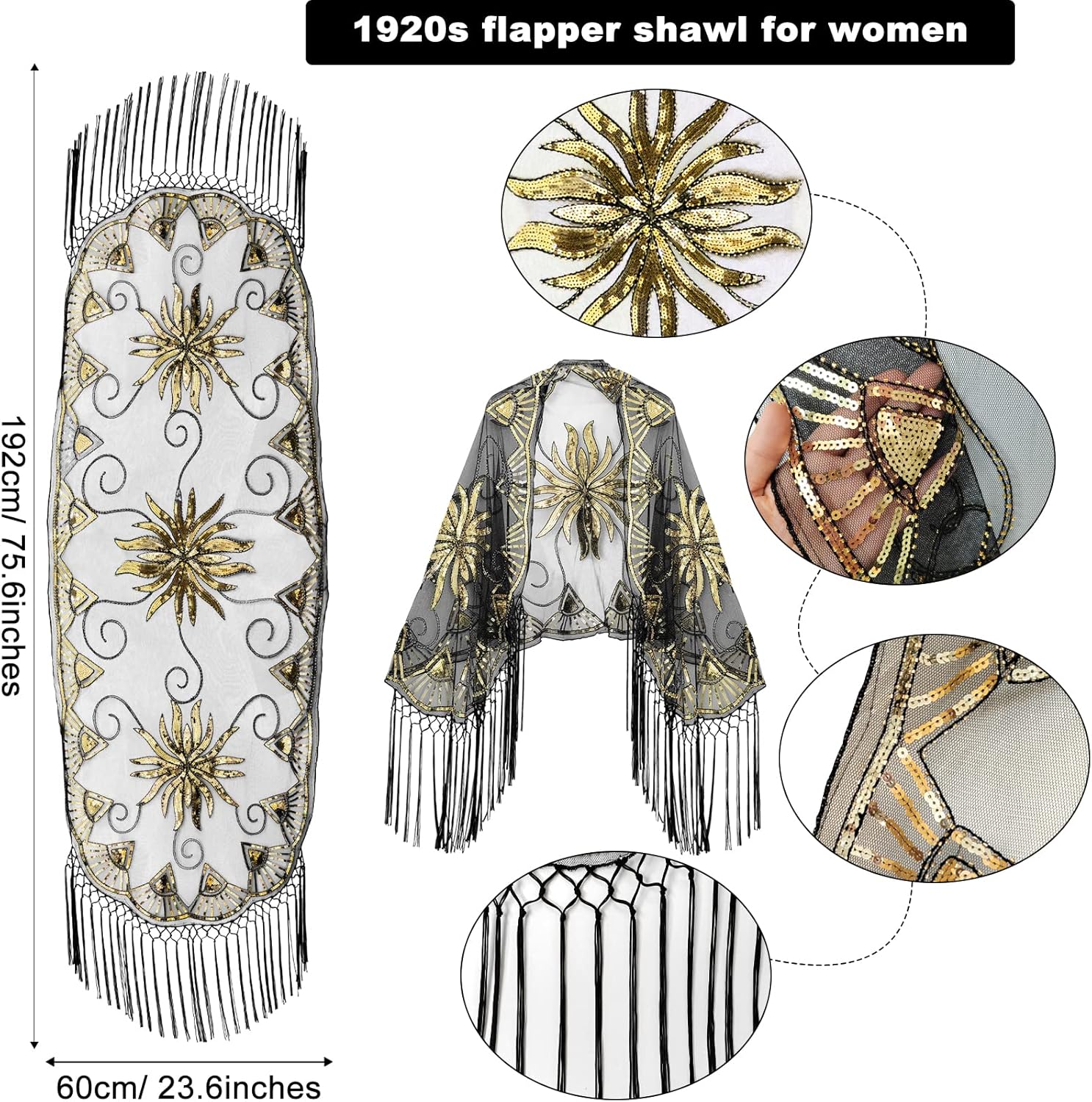 PLULON 8 Pieces 1920s Flapper Accessories Set - Image 3