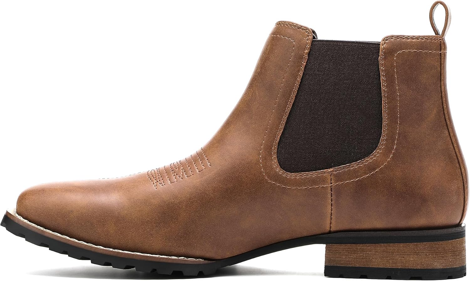 JASONSTAR Chelsea Cowboy Boots for Men Square Toe Western Boots Classic Casual Work Ankle Boots-botines para hombre - Image 5