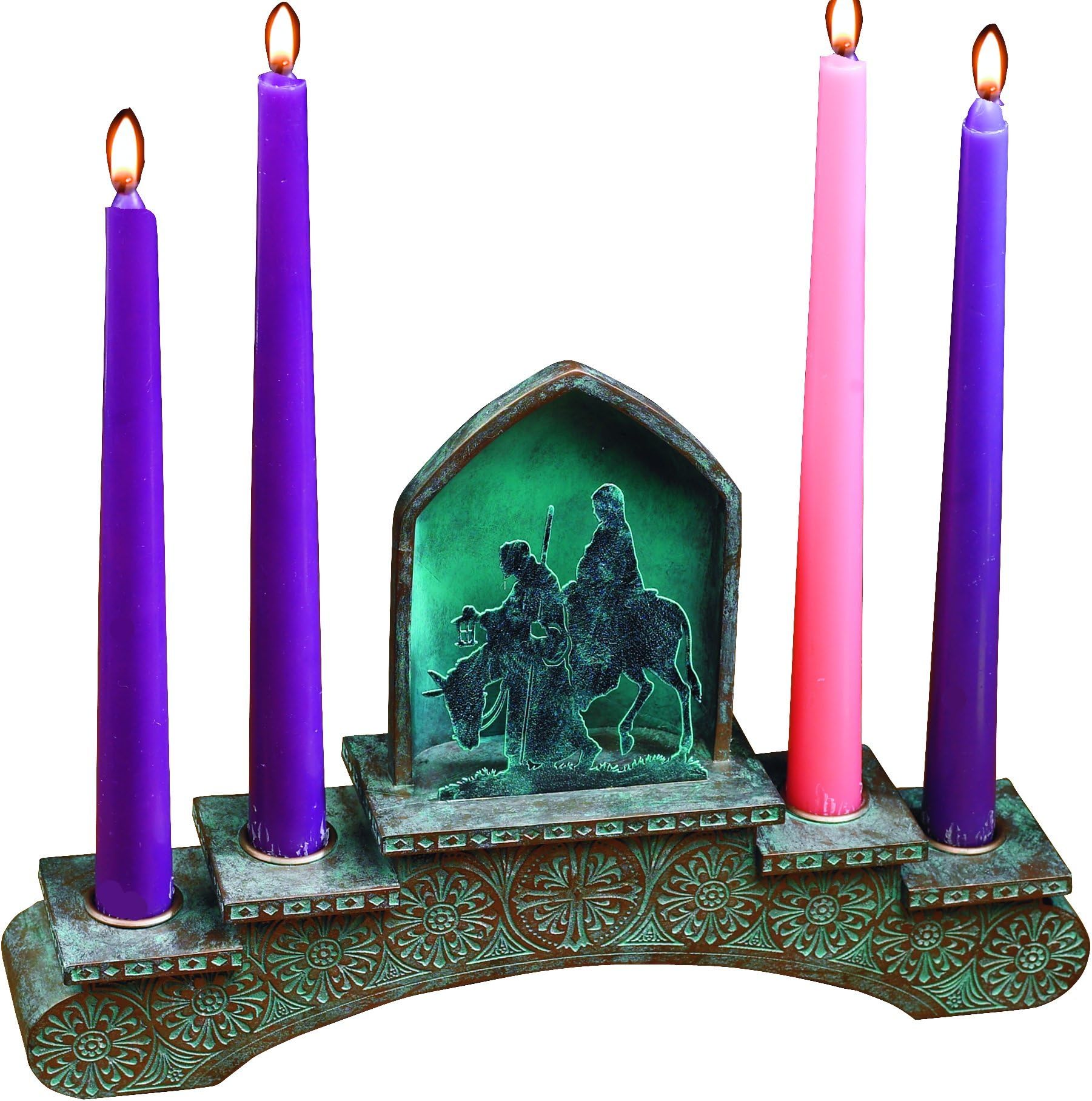 Abbey Gift (Abbey & CA Gift Journey to Bethlehem Advent Candleholder with Candles, Grey