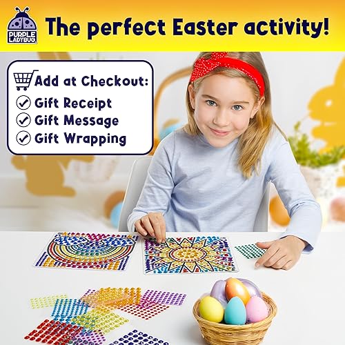 Miniatura 2 de Relleno de cesta de Pascua para niños, kits de atrapasoles con gemas para ventana, manualidades para niños de 8 a 12 años, regalos de Pascua