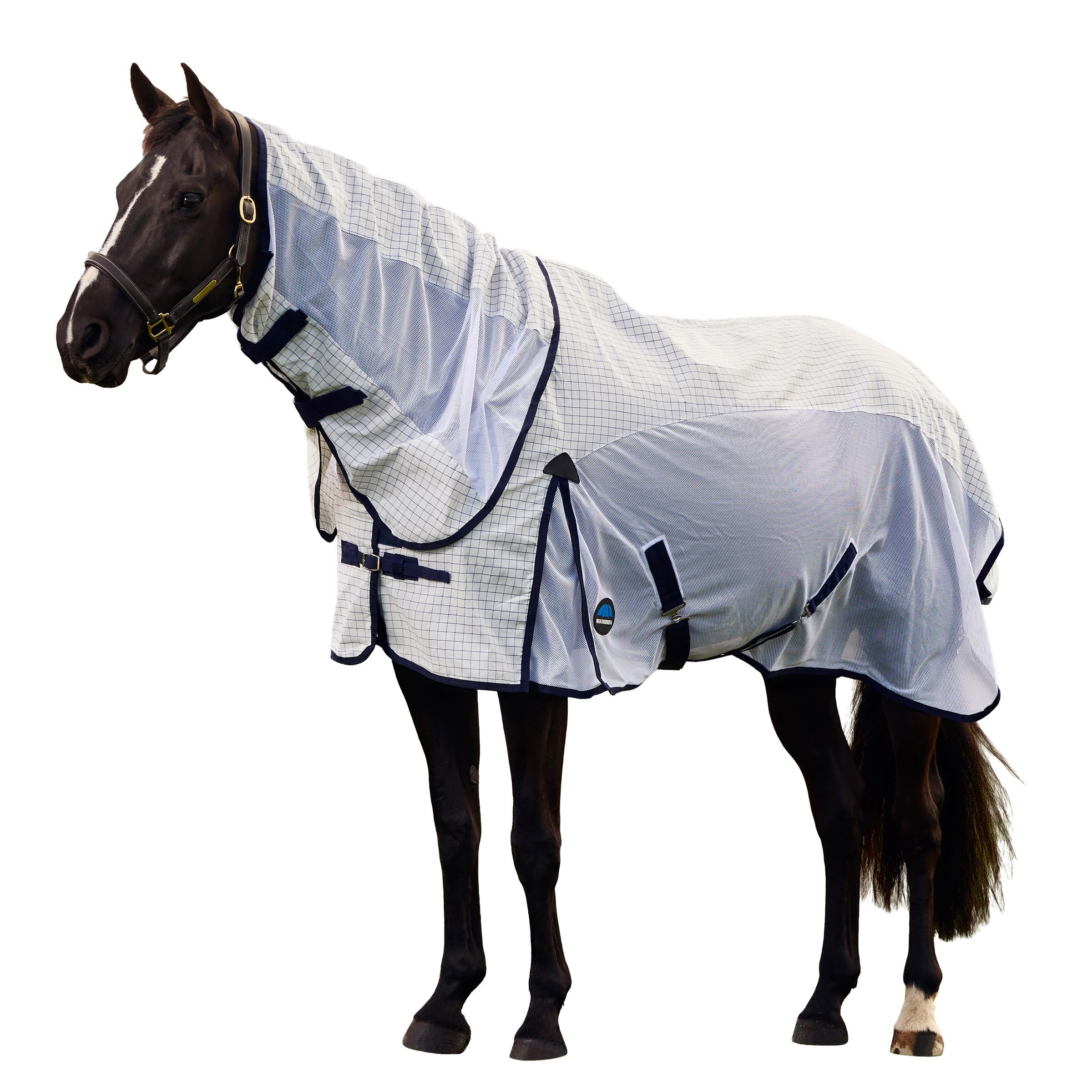 WeatherBeeta Airstream chemise anti-mouches blanche et marine pour grand cheval