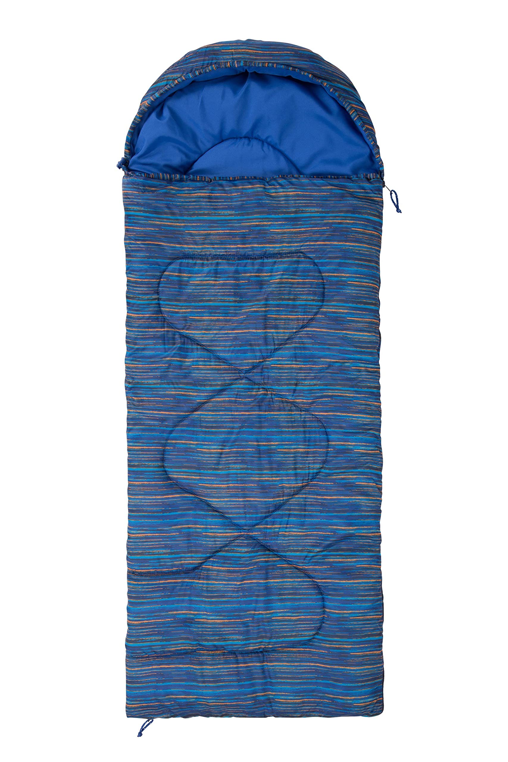 Mountain Warehouse Apex Mini Square Patterned Sleeping Bag - 2 Season, Lightweight & Insulated Bag - For Autumn, Camping, Hiking & Trekking Blue — image 1