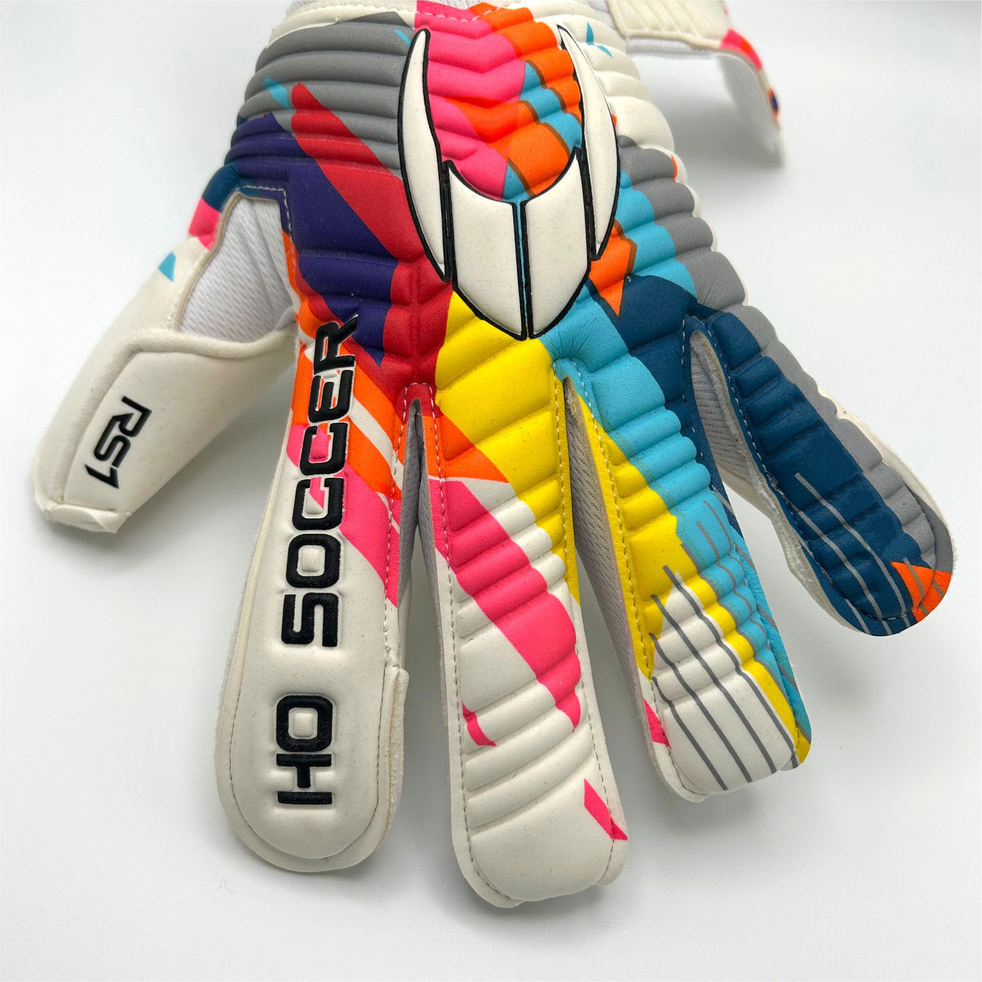 HO Soccer Guante Rainbow RS1 Edición Especial, Guantes de Portero Unisex Adulto, Blanco/Multicolor, Talla 9