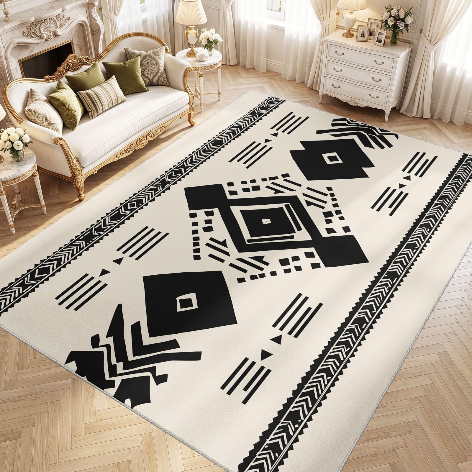 Douce Futuriste Néon Motif Décoration Tapis Salon Chambre 240 x 300 cm