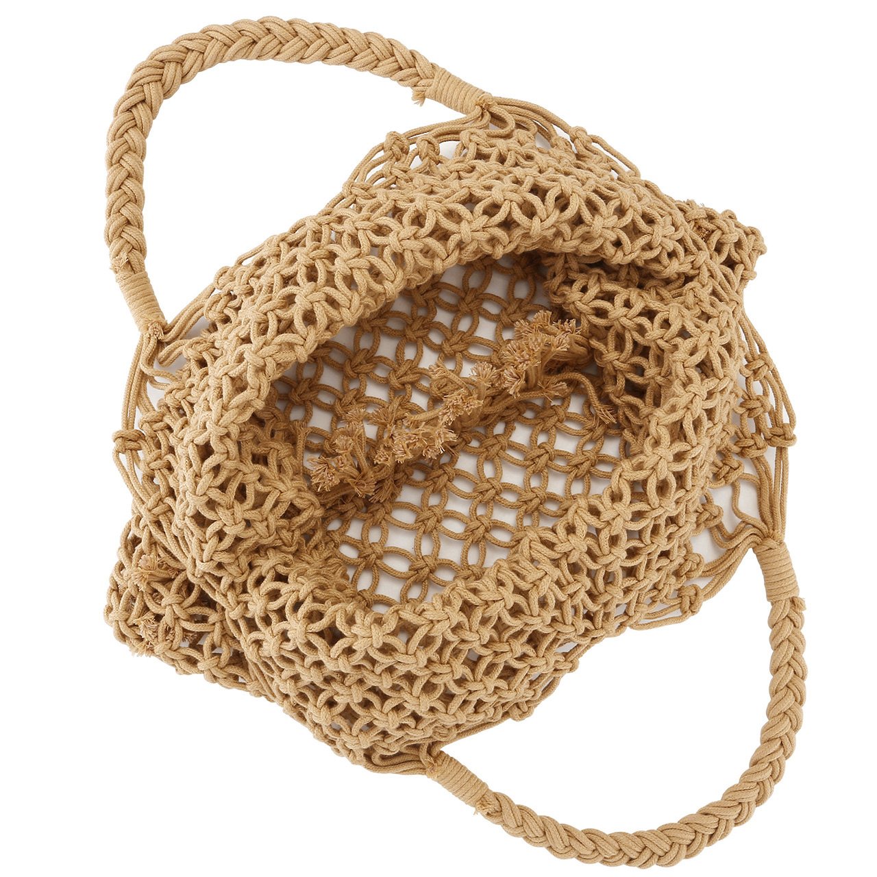 Ayliss Handmade Straw Bag Travel Beach Fishing Net Handbag Shopping Woven Shoulder Bag for Women