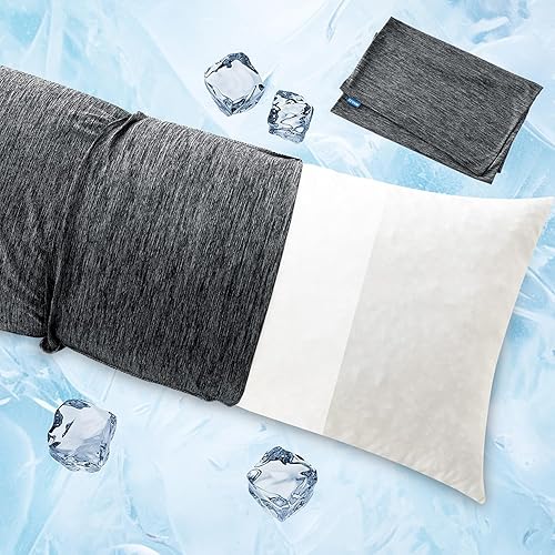 Vista 5 de MIULEE Almohada corporal larga para adultos, almohada corporal para dormir de lado, espuma viscoelástica, cama refrescante tamaño matrimonial