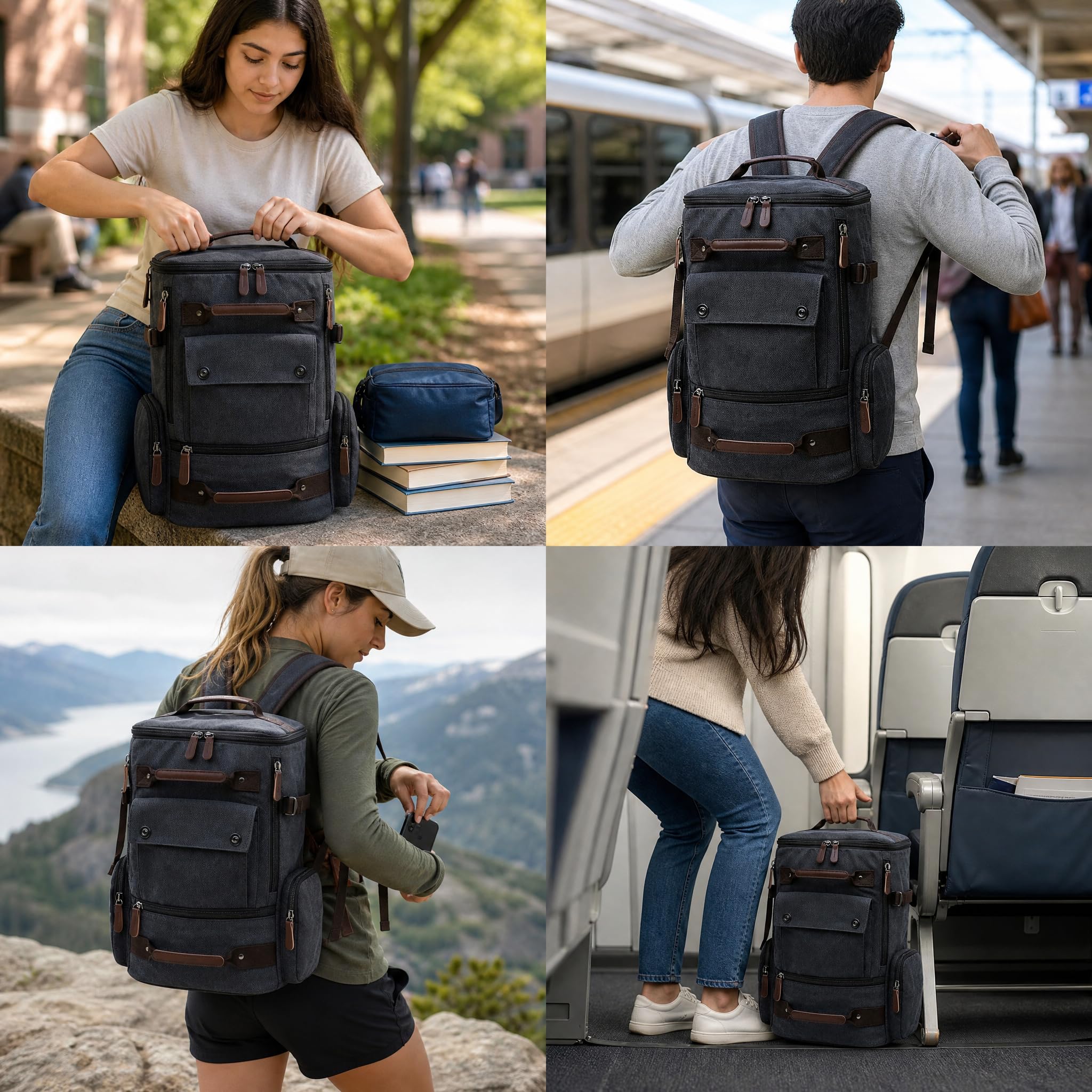 Mochila Lona para Portátil 17, Negro
