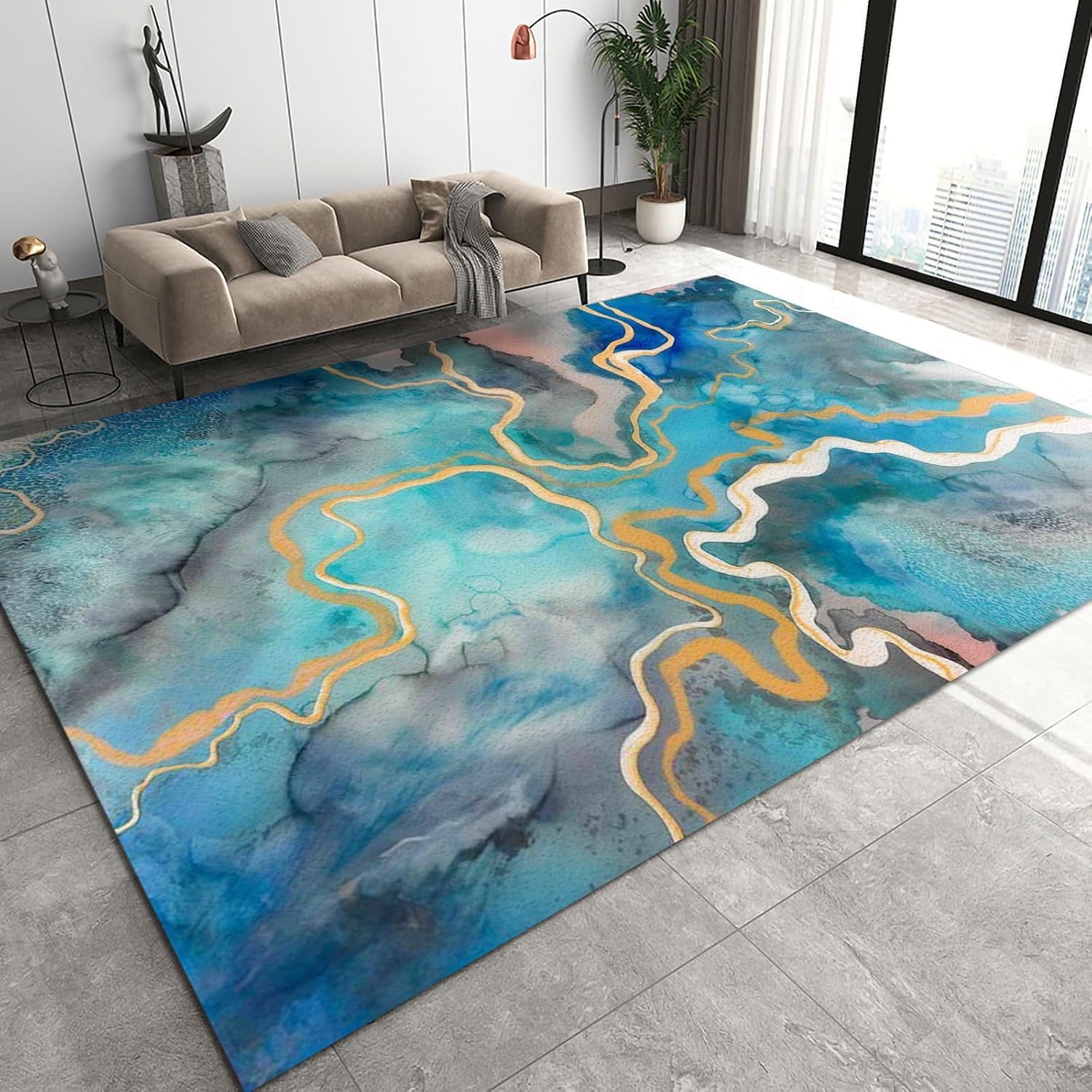 Tapis doux chambre et salon à relief 3D moderne pour créer un nid douillet