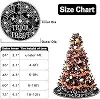 Vista 2 de Falda de árbol de Navidad de telaraña de Halloween, 36 pulgadas, con cordones, para truco o trato, falda de árbol negro, divertida fiesta
