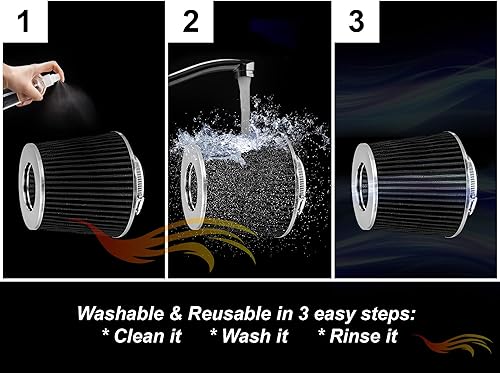 Miniatura 5 de SERIE RW - TUBO NEGRO MATE GRIS - ENTRADA CORTA RAM Compatible con Chevrolet 89-94/Geo Tracker 1.6L L4