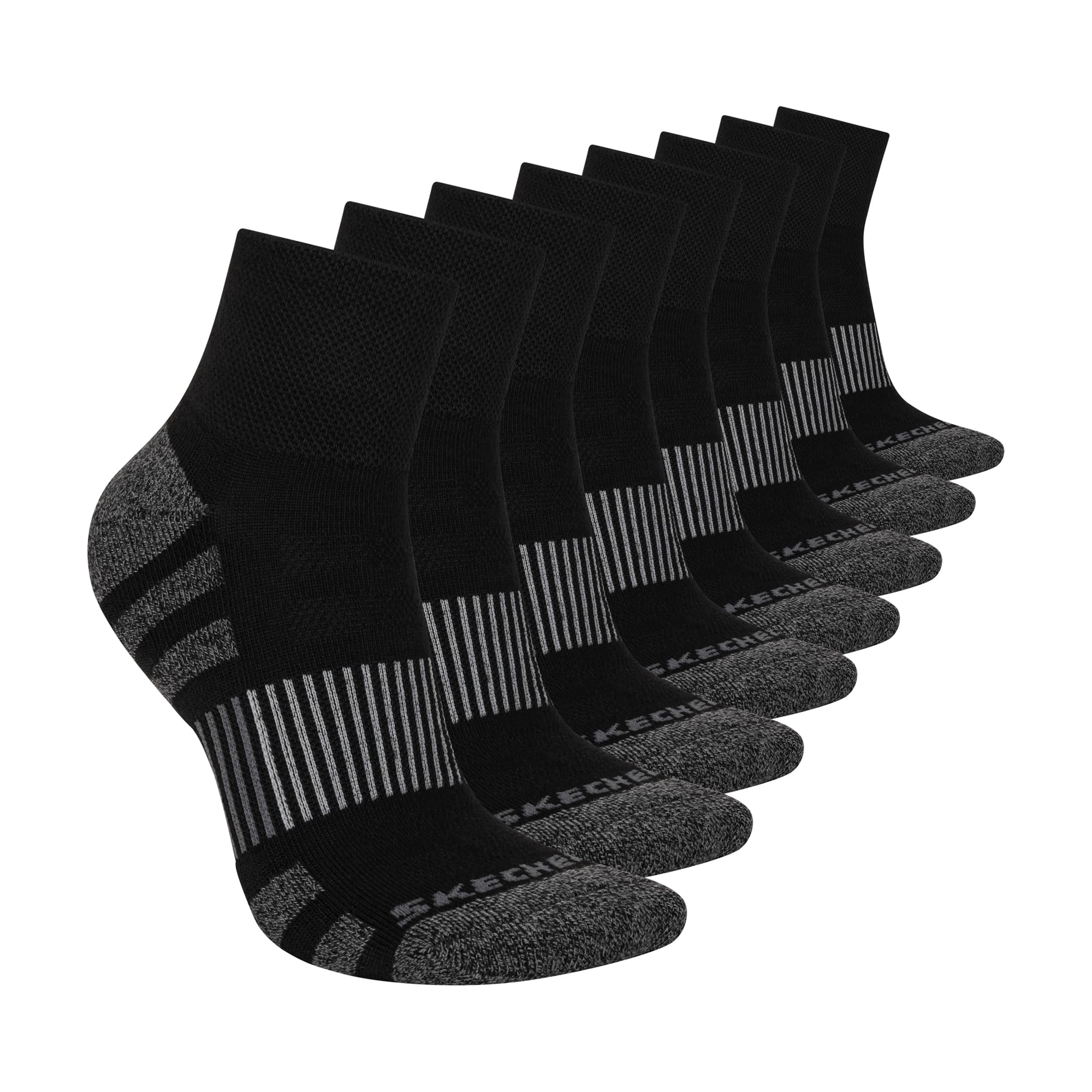 Skechers Skarpety Kobiety 8-pack Work Collection High Quarter Crew Socks, Extra Cushion & Mesh Ventilation