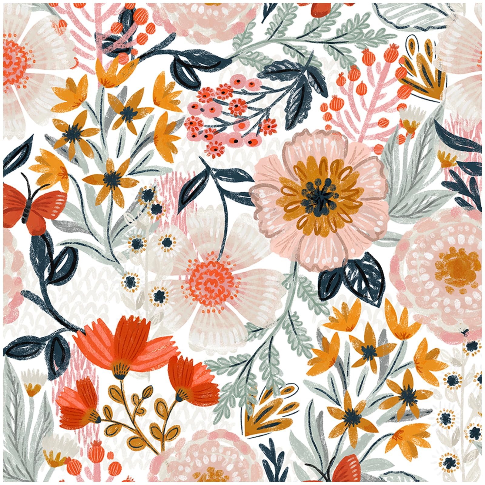 HAOKHOME Boho Floral Wallpaper