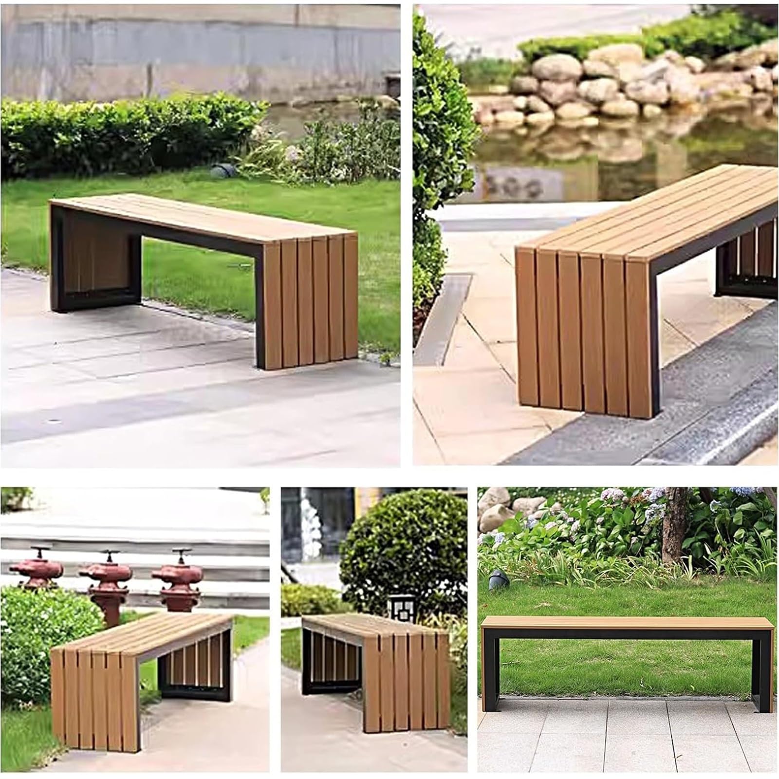 Parkbank, Holzbank, Sitzbank, Wetterfeste Gartenbank, 2-3 Sitzer Gartenbank, Geeignet for Hof, Park, Balkon(120cm/47in)