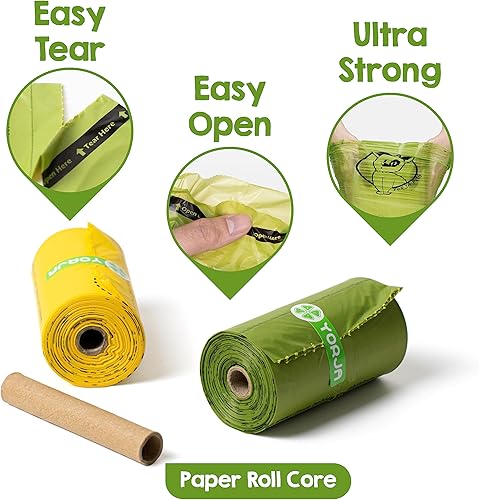 Miniatura 2 de YORJA Rollos de bolsas para excrementos de perro, 720 bolsas de desechos de mascotas, 100% a prueba de fugas, extra gruesas y fuertes, mezcla de