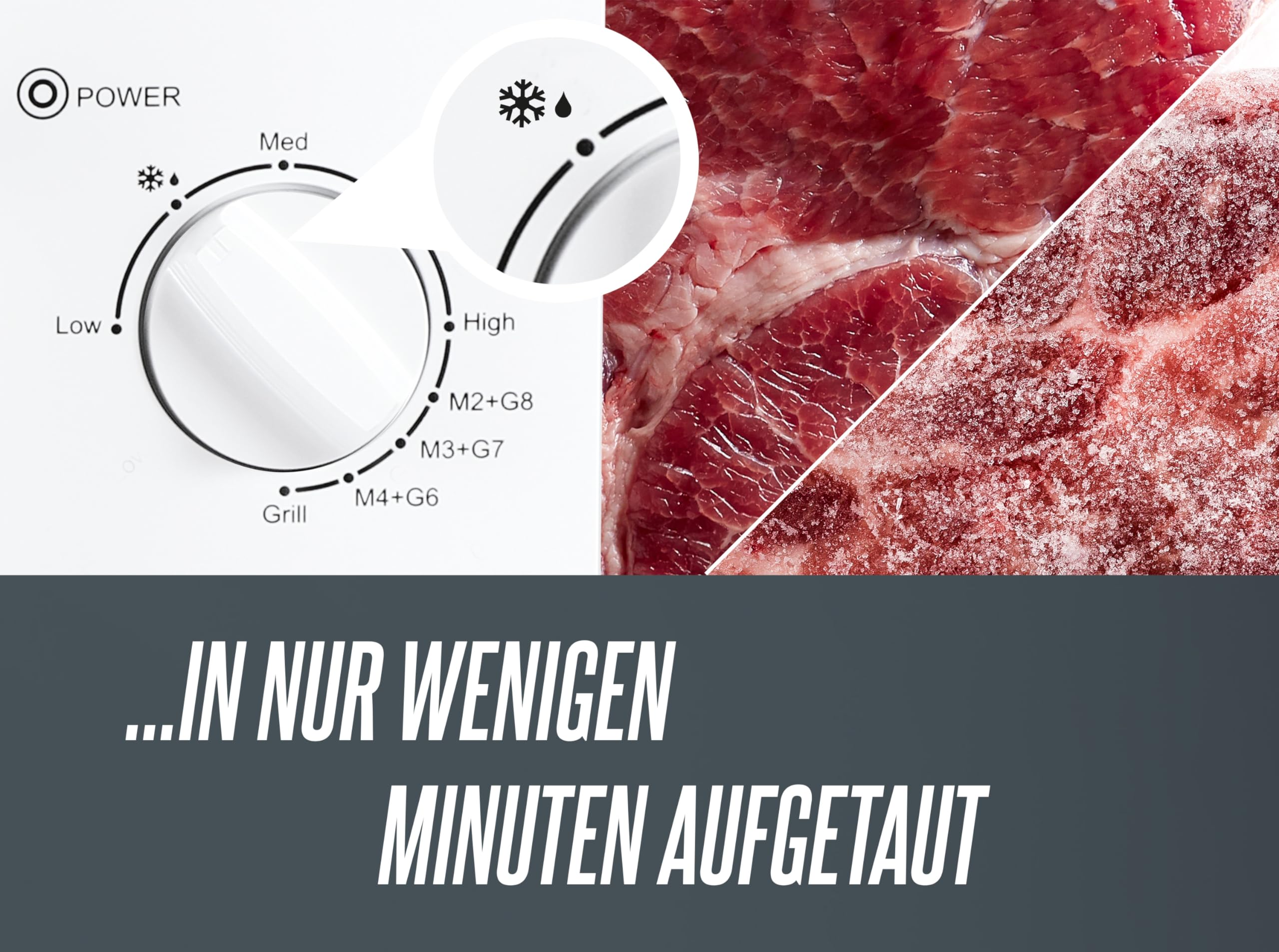 HEINRICHS Mikrowelle, kompakte Mikrowelle, 20L Volumen, 9 Leistungsstufen, inkl.35min.Timer, Defrost Funktion, Innenraumbeleuchtung, 360°Drehteller, mit Grillfunktion,1000W Leistung, Heinrich´s(weiß)