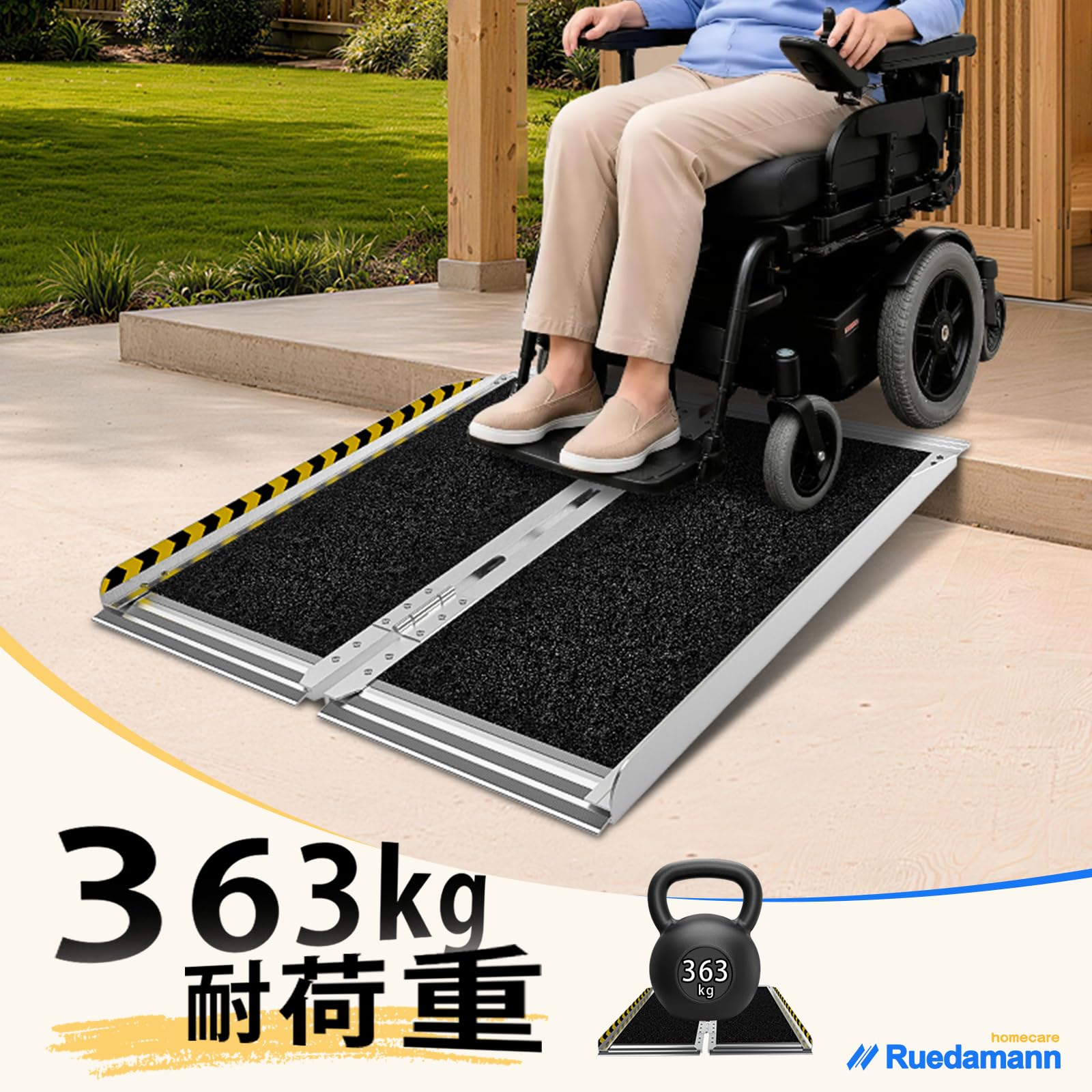 Amazon | Ruedamann スロープ 車椅子 長さ61cm 幅76cm 車椅子 スロープ