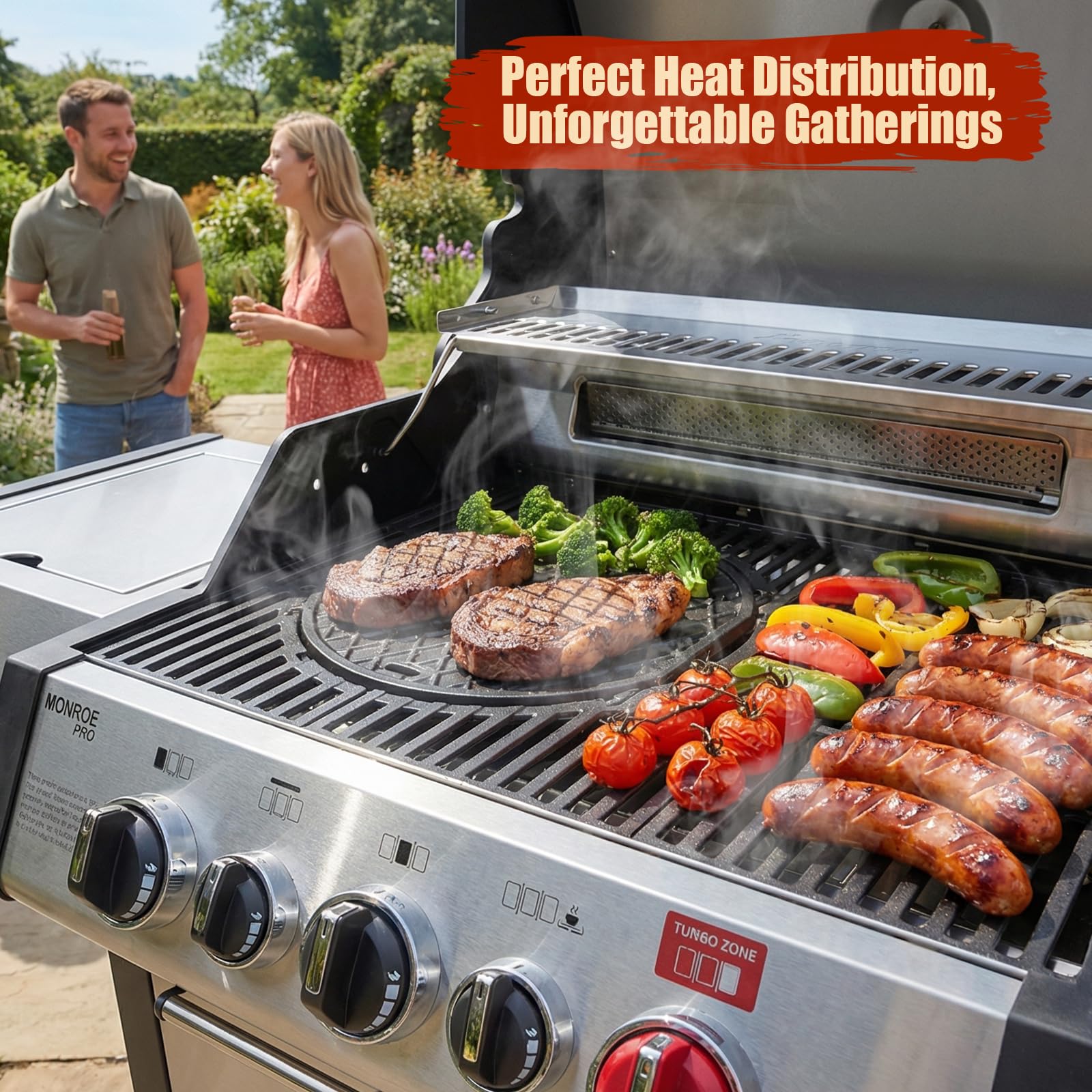 Denmay Plancha de hierro fundido para Weber Gourmet BBQ System, piezas de repuesto para Weber GS4 Spirit II 200/300, accesorios para plancha Genesis II E-310, LX S-440